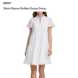 DKNY Women's White A-Line Skirt
